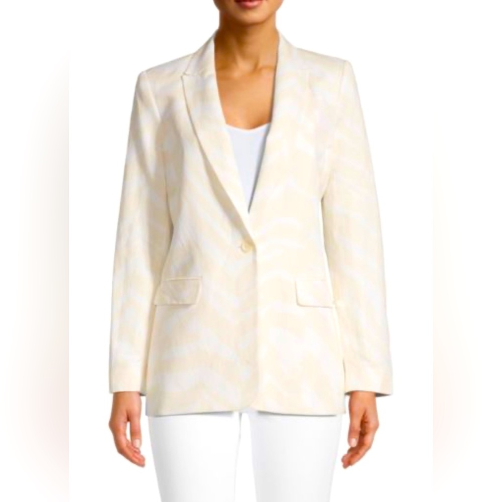Calvin Klein Zebra-Print Single-Button Blazer